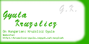 gyula kruzslicz business card